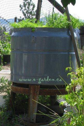 Old washing machine tubs make great raised containers